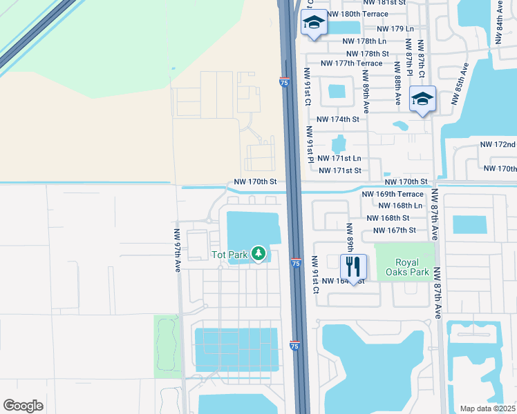 map of restaurants, bars, coffee shops, grocery stores, and more near in Hialeah