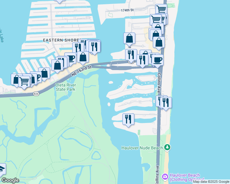 map of restaurants, bars, coffee shops, grocery stores, and more near 319 Atlantic Isle in Sunny Isles Beach