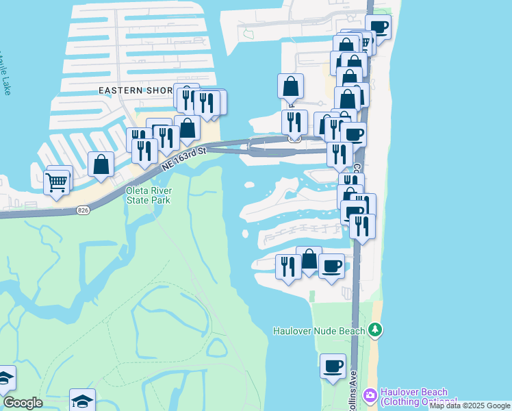 map of restaurants, bars, coffee shops, grocery stores, and more near 320 Atlantic Isle in Sunny Isles Beach