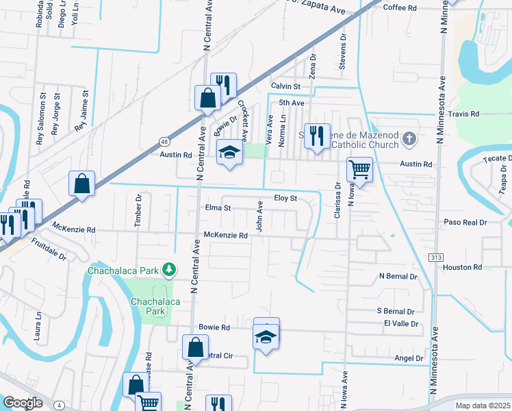 map of restaurants, bars, coffee shops, grocery stores, and more near 26 Elma St in Brownsville