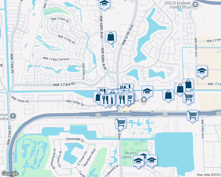 map of restaurants, bars, coffee shops, grocery stores, and more near in Country Club