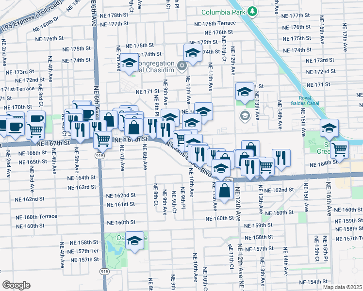 map of restaurants, bars, coffee shops, grocery stores, and more near 978 North Miami Beach Boulevard in North Miami Beach