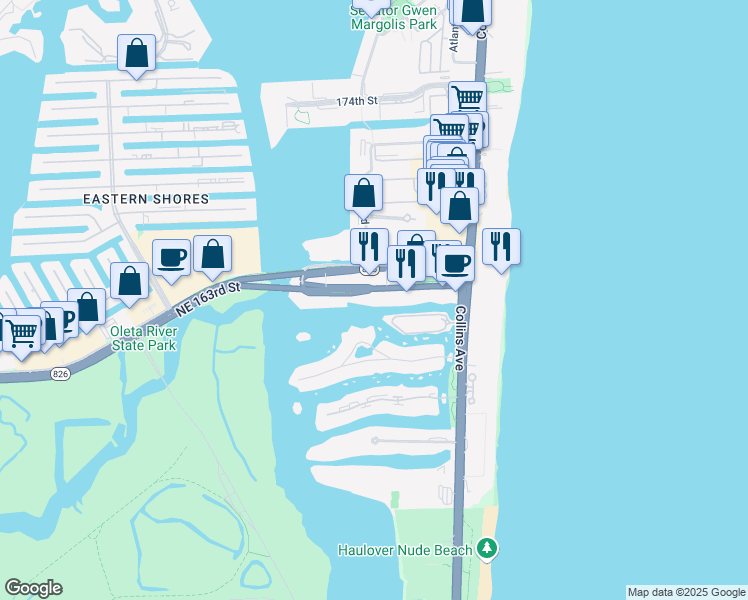 map of restaurants, bars, coffee shops, grocery stores, and more near 300330 Sunny Isles Boulevard in Sunny Isles Beach