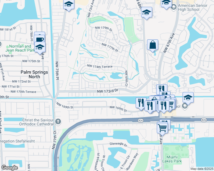 map of restaurants, bars, coffee shops, grocery stores, and more near in Country Club