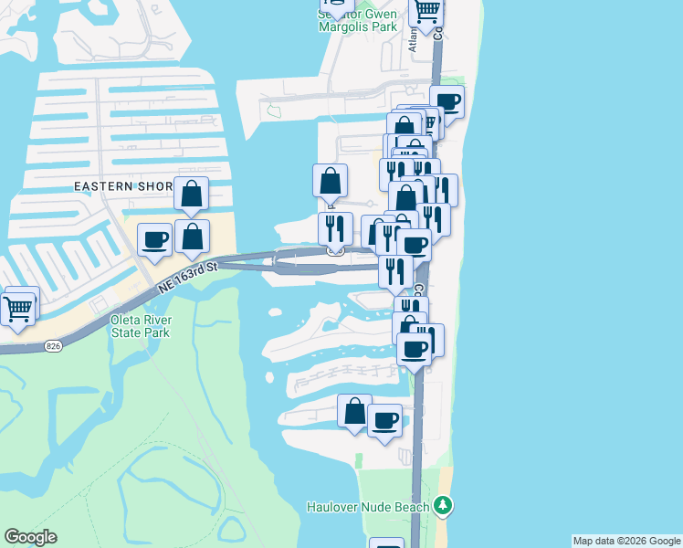 map of restaurants, bars, coffee shops, grocery stores, and more near 300330 Sunny Isles Boulevard in Sunny Isles Beach