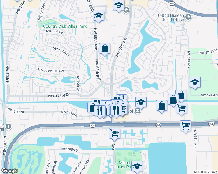 map of restaurants, bars, coffee shops, grocery stores, and more near in Country Club