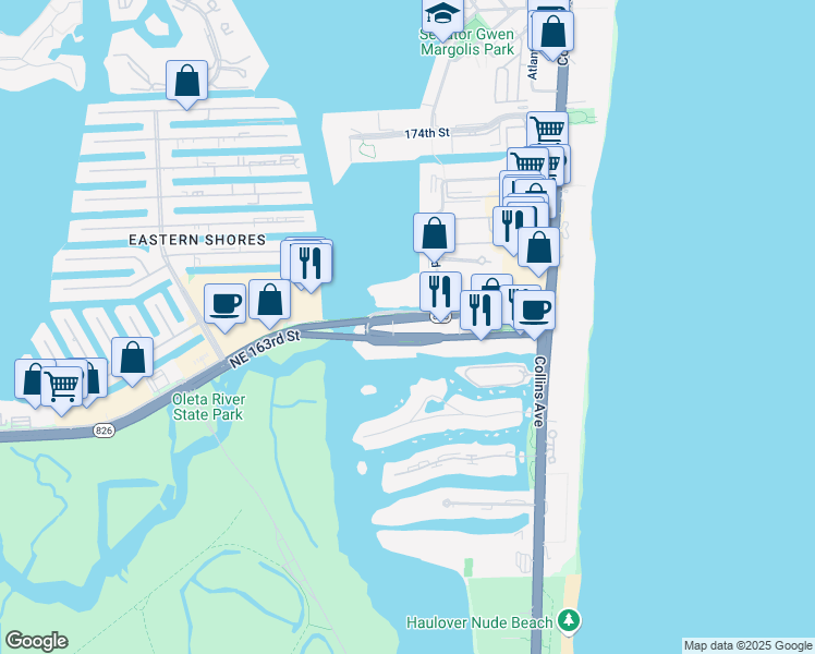 map of restaurants, bars, coffee shops, grocery stores, and more near 367 Sunny Isles Boulevard in Sunny Isles Beach