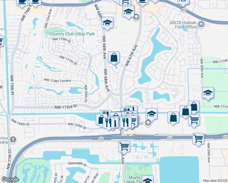 map of restaurants, bars, coffee shops, grocery stores, and more near in Country Club