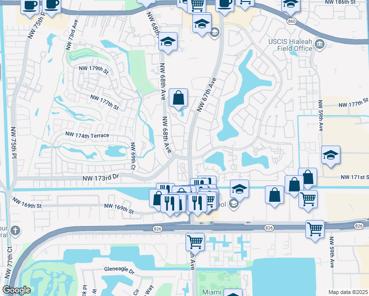 map of restaurants, bars, coffee shops, grocery stores, and more near in Country Club