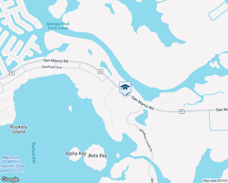 map of restaurants, bars, coffee shops, grocery stores, and more near 2073 San Marco Road in Marco Island