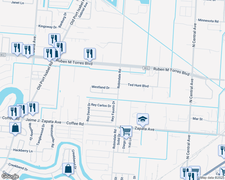 map of restaurants, bars, coffee shops, grocery stores, and more near 4180 Westland Avenue in Brownsville