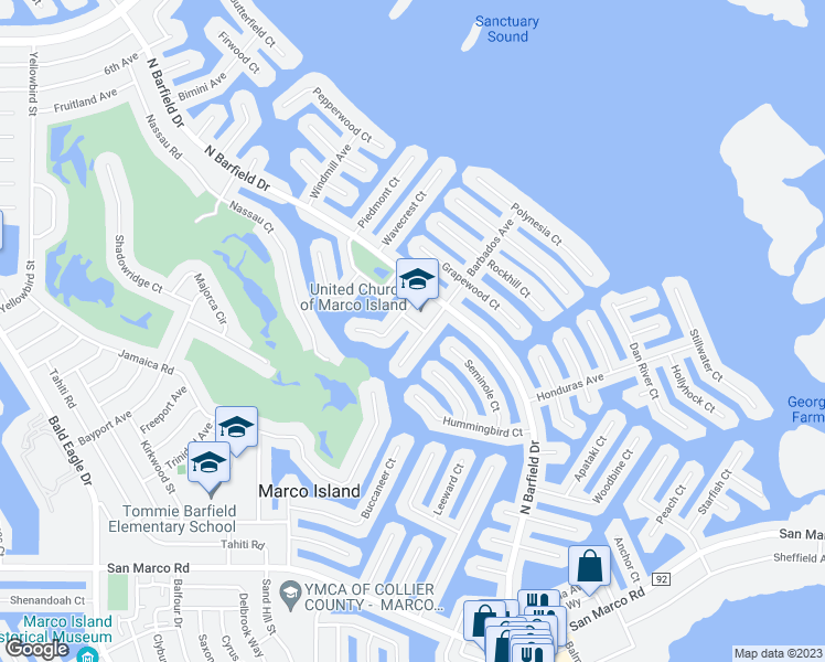 map of restaurants, bars, coffee shops, grocery stores, and more near 314 Romano Terrace in Marco Island