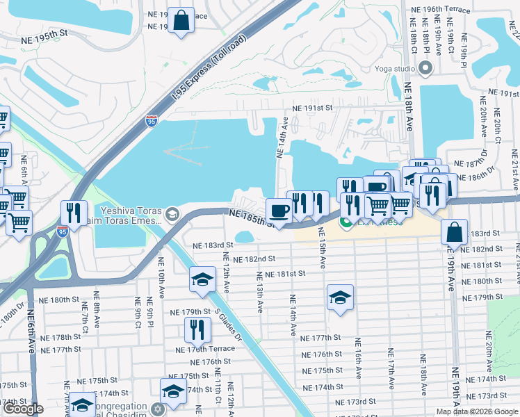 map of restaurants, bars, coffee shops, grocery stores, and more near in Ojus