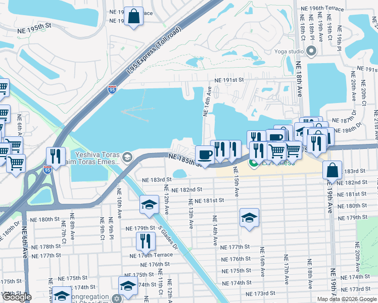 map of restaurants, bars, coffee shops, grocery stores, and more near in Ojus