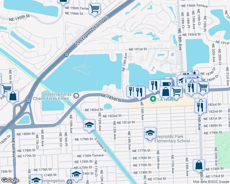 map of restaurants, bars, coffee shops, grocery stores, and more near in Ojus