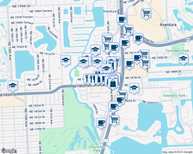 map of restaurants, bars, coffee shops, grocery stores, and more near in Ojus