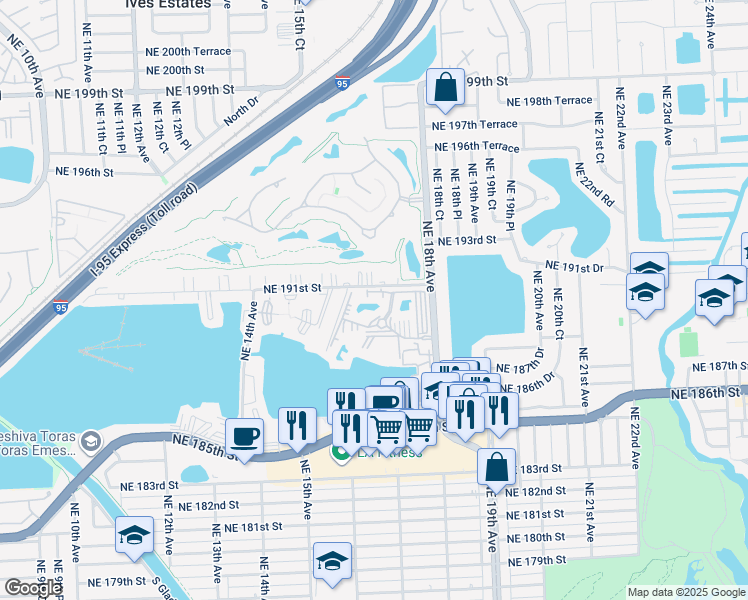 map of restaurants, bars, coffee shops, grocery stores, and more near in Ojus