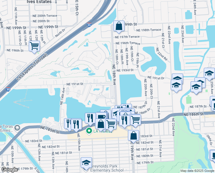 map of restaurants, bars, coffee shops, grocery stores, and more near in Ojus