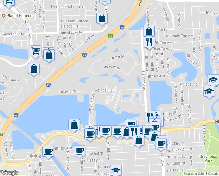 map of restaurants, bars, coffee shops, grocery stores, and more near in Ojus
