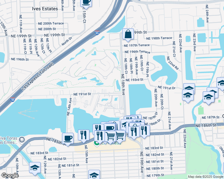 map of restaurants, bars, coffee shops, grocery stores, and more near in Ojus