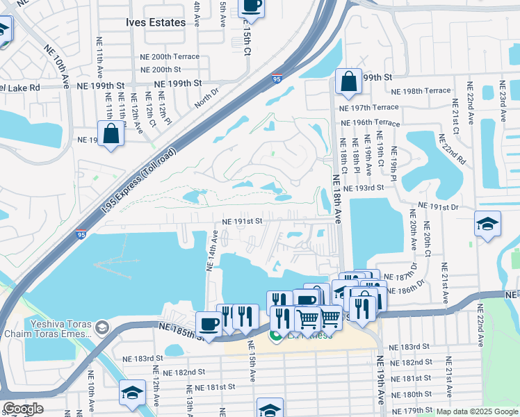 map of restaurants, bars, coffee shops, grocery stores, and more near in Ojus