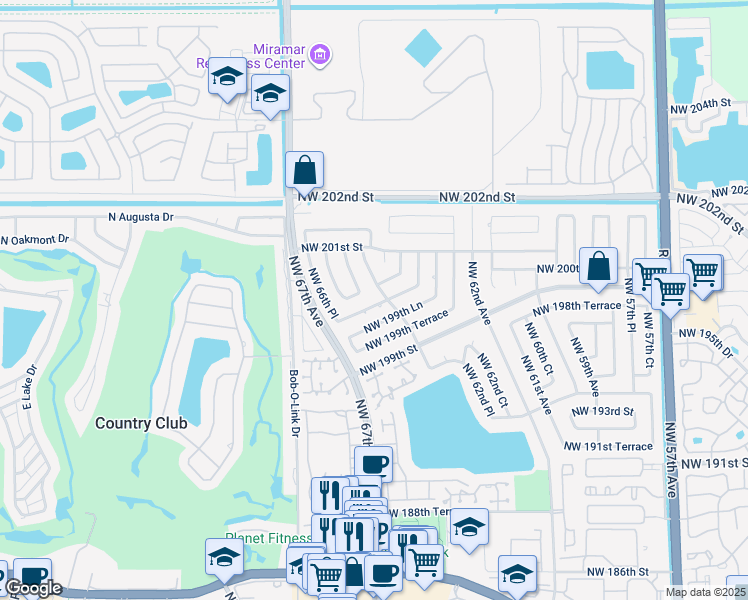 map of restaurants, bars, coffee shops, grocery stores, and more near 6409 NW 200th St in Hialeah