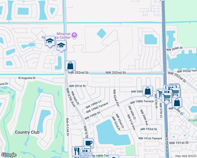 map of restaurants, bars, coffee shops, grocery stores, and more near 6314 Northwest 201st Lane in Hialeah