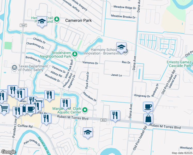 map of restaurants, bars, coffee shops, grocery stores, and more near Seneca Avenue in Brownsville