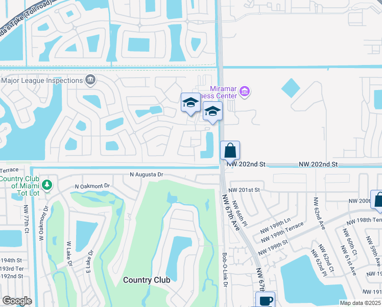 map of restaurants, bars, coffee shops, grocery stores, and more near 12602 Southwest 54th Court in Miramar