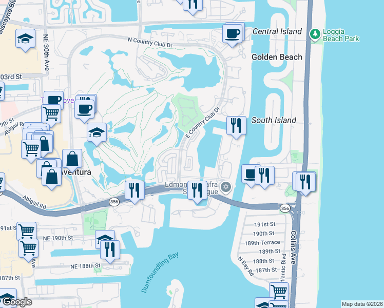 map of restaurants, bars, coffee shops, grocery stores, and more near in Aventura