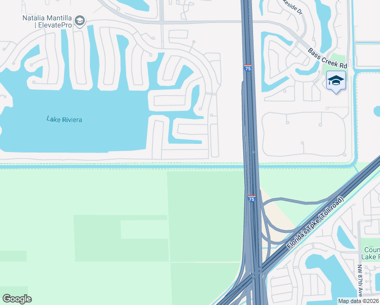map of restaurants, bars, coffee shops, grocery stores, and more near 15655 Southwest 54th Court in Miramar