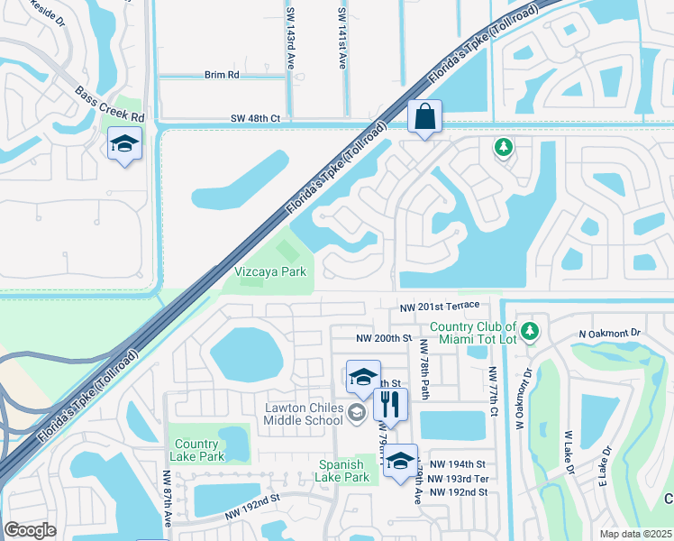 map of restaurants, bars, coffee shops, grocery stores, and more near 14106 Southwest 54th Street in Miramar
