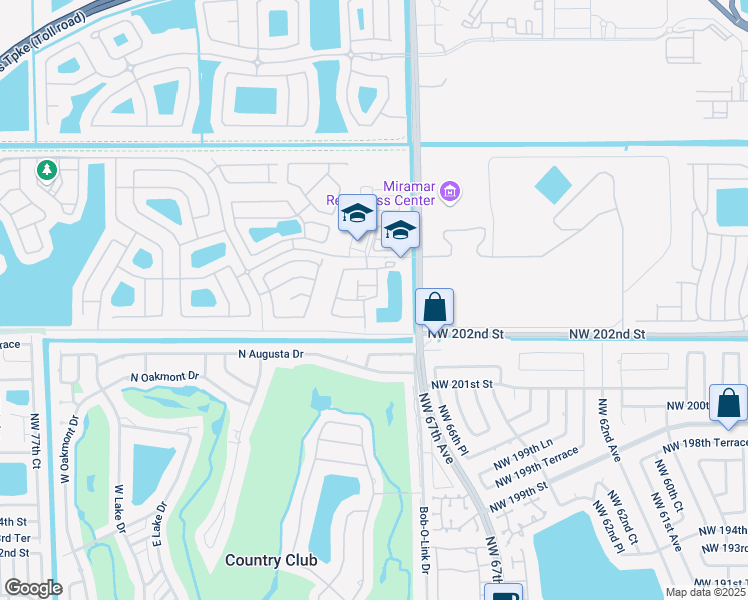 map of restaurants, bars, coffee shops, grocery stores, and more near 12602 Southwest 54th Court in Miramar
