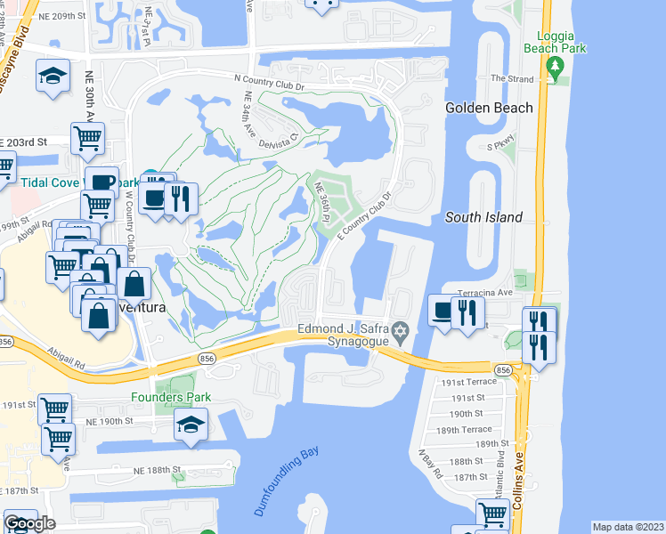 map of restaurants, bars, coffee shops, grocery stores, and more near in Aventura
