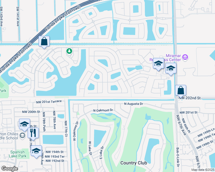 map of restaurants, bars, coffee shops, grocery stores, and more near 13137 Southwest 53rd Street in Miramar