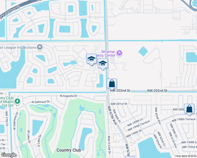 map of restaurants, bars, coffee shops, grocery stores, and more near 5315 Southwest 125th Avenue in Miramar