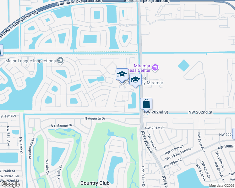 map of restaurants, bars, coffee shops, grocery stores, and more near 5353 Southwest 126th Terrace in Miramar