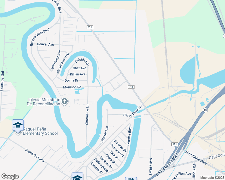 map of restaurants, bars, coffee shops, grocery stores, and more near 6209 Rio Sena Street in Brownsville