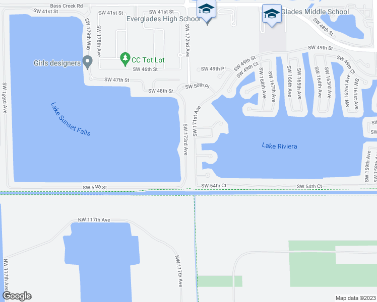 map of restaurants, bars, coffee shops, grocery stores, and more near 5151 Southwest 173rd Avenue in Miramar