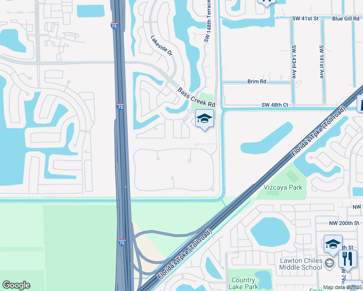 map of restaurants, bars, coffee shops, grocery stores, and more near 5234 Southwest 149th Avenue in Miramar
