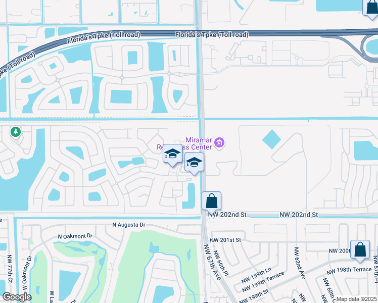 map of restaurants, bars, coffee shops, grocery stores, and more near 123 Southwest 124th Avenue in Miramar