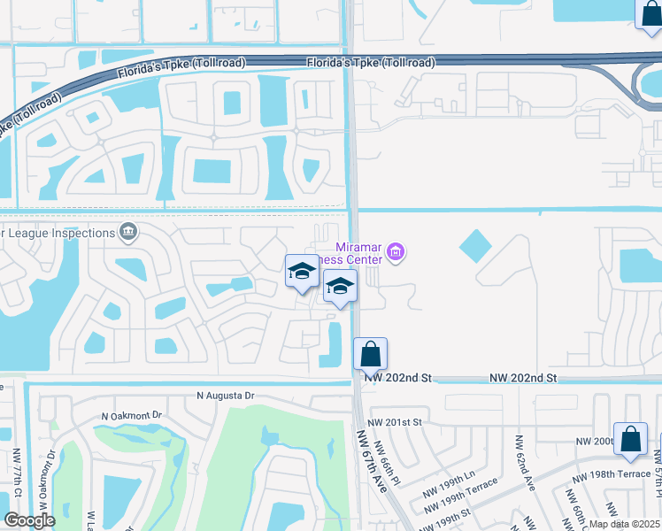 map of restaurants, bars, coffee shops, grocery stores, and more near 123 Southwest 124th Avenue in Miramar