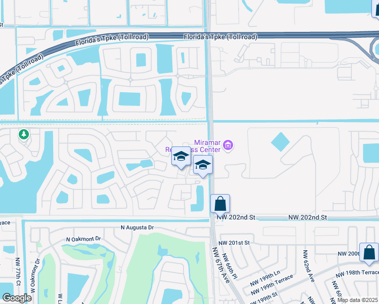 map of restaurants, bars, coffee shops, grocery stores, and more near 205 Southwest 126th Avenue in Miramar