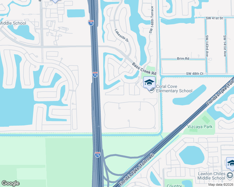 map of restaurants, bars, coffee shops, grocery stores, and more near 15251 Southwest 51st Street in Miramar