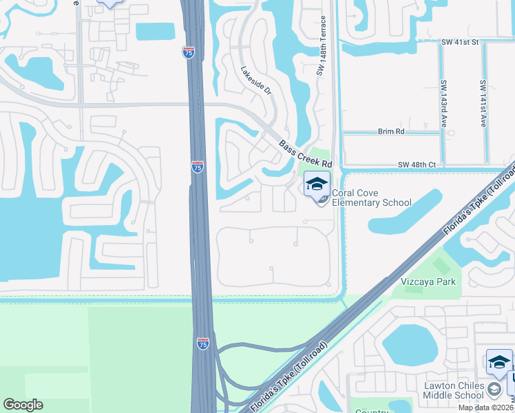 map of restaurants, bars, coffee shops, grocery stores, and more near 15251 Southwest 51st Street in Miramar
