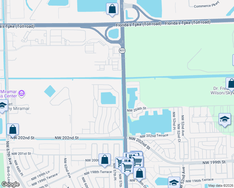 map of restaurants, bars, coffee shops, grocery stores, and more near a30 East Haven Drive in Miramar