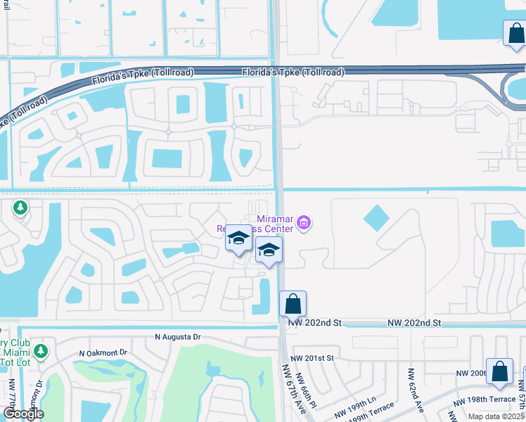 map of restaurants, bars, coffee shops, grocery stores, and more near 4970 Southwest 124th Avenue in Miramar