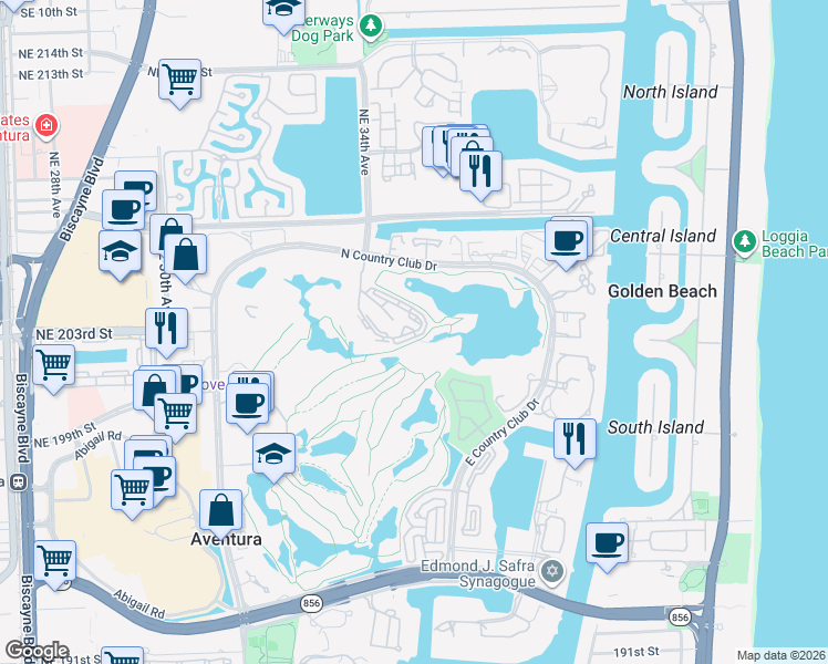 map of restaurants, bars, coffee shops, grocery stores, and more near 20423 Delvista Court in Aventura