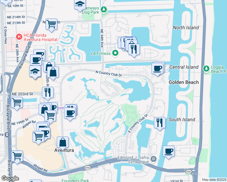 map of restaurants, bars, coffee shops, grocery stores, and more near 20423 Delvista Court in Aventura