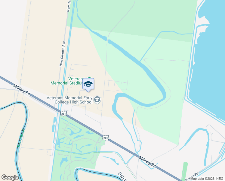 map of restaurants, bars, coffee shops, grocery stores, and more near 4550 Carmen Avenue in Brownsville